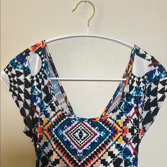 5/$25 BUNDLE Charlotte Russe Multicolor Geometric Maxi Dress - Picture 7 of 9
